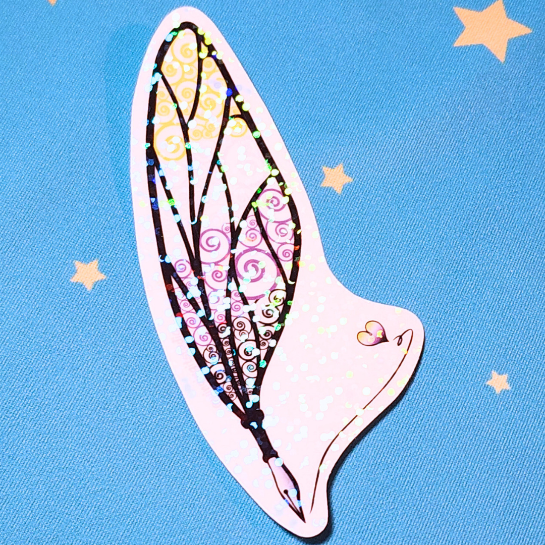 Winged Pen - Nonbinary Flag Sticker