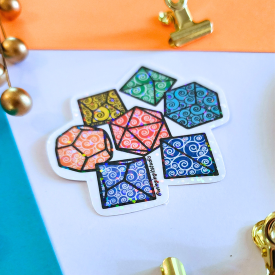 Rainbow Dice Set Sticker