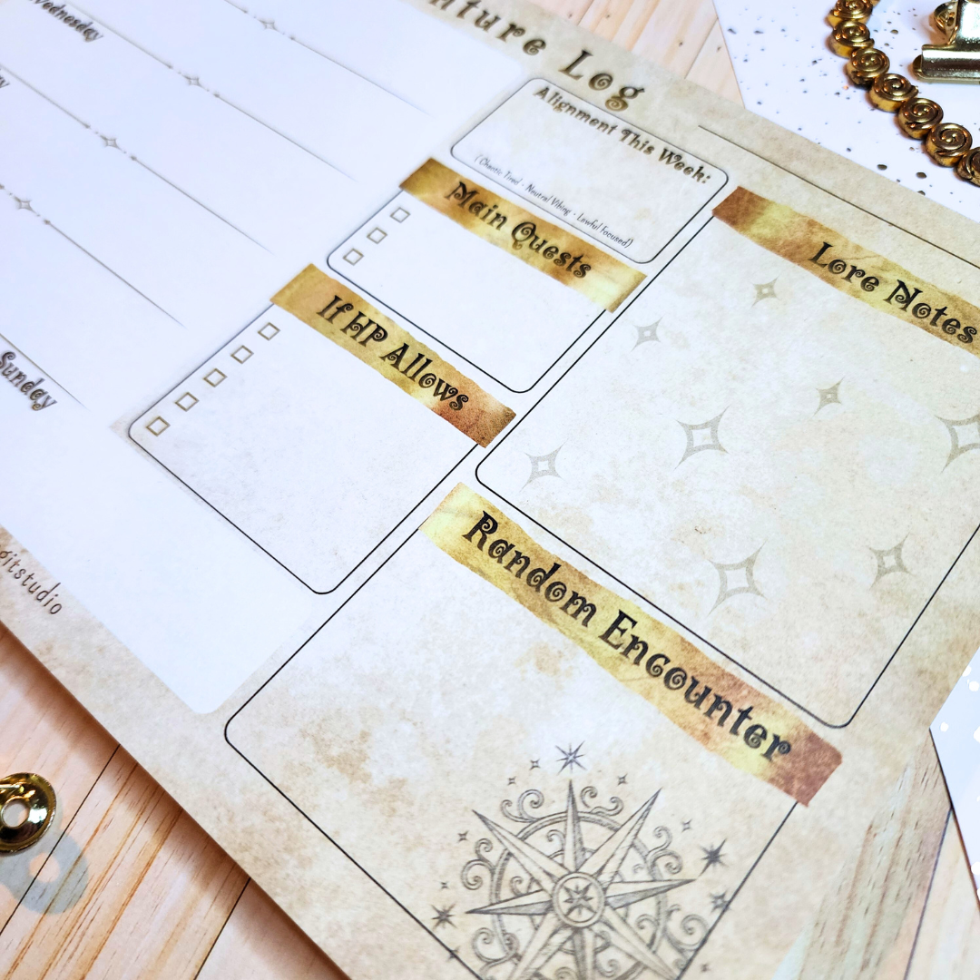 Adventure Log Weekly Calendar Planner