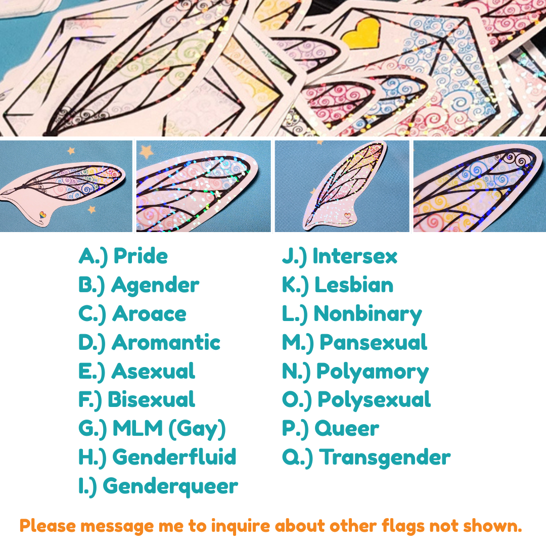 Winged Pen - Nonbinary Flag Sticker