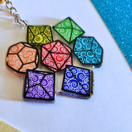 Rainbow Dice Set Charm
