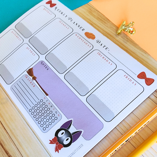 Jiji - Kiki Delivery Service Weekly Calendar Planner