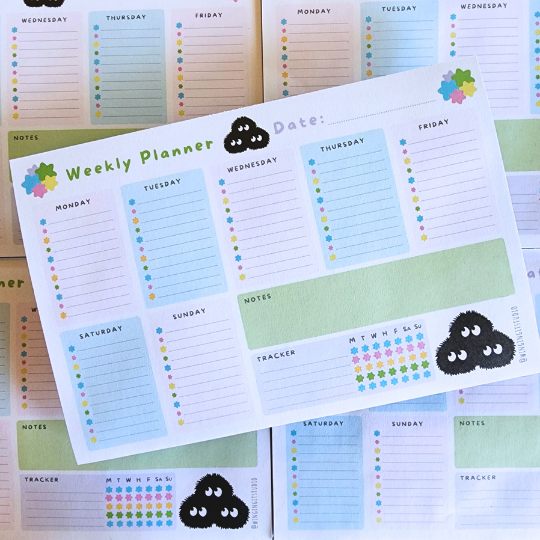 Soot Sprite - Studio Ghibli Weekly Calendar Planner
