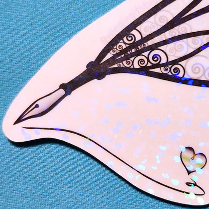 Winged Pen - Agender Flag Sticker
