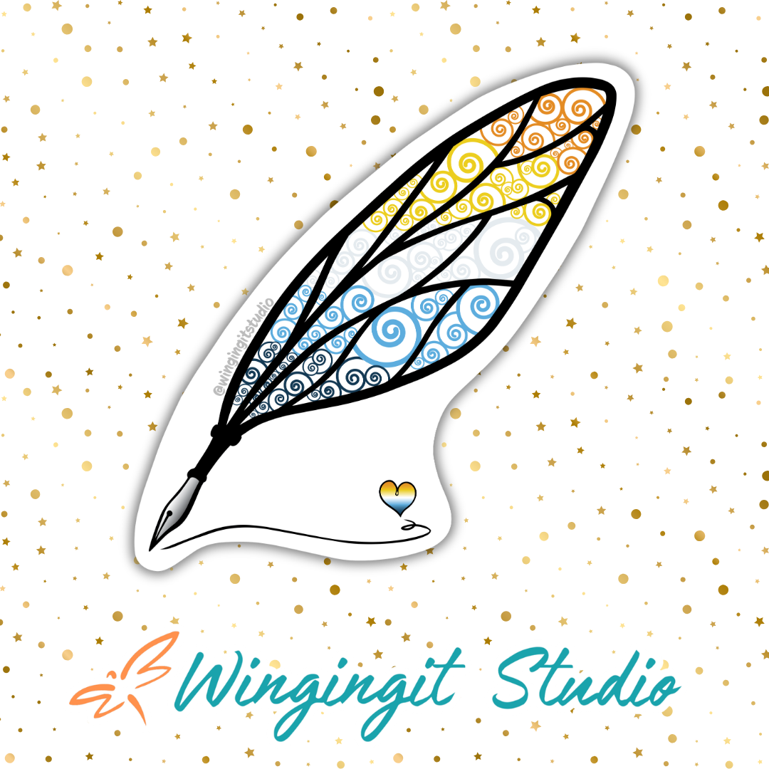 Winged Pen - Aroace Flag Sticker