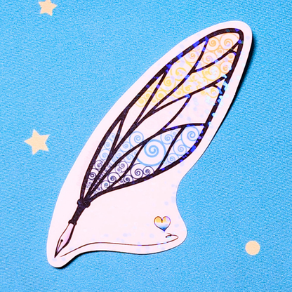 Winged Pen - Aroace Flag Sticker