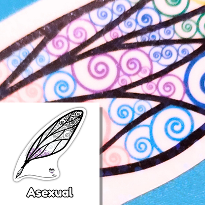 Winged Pen - Asexual Flag Sticker