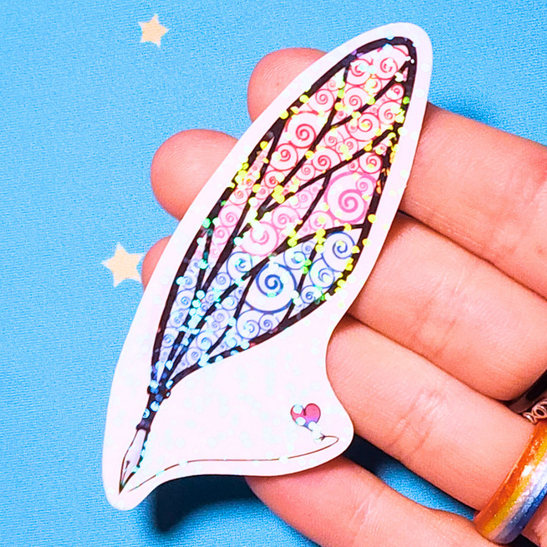 Winged Pen - Bisexual Flag Sticker