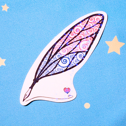 Winged Pen - Bisexual Flag Sticker