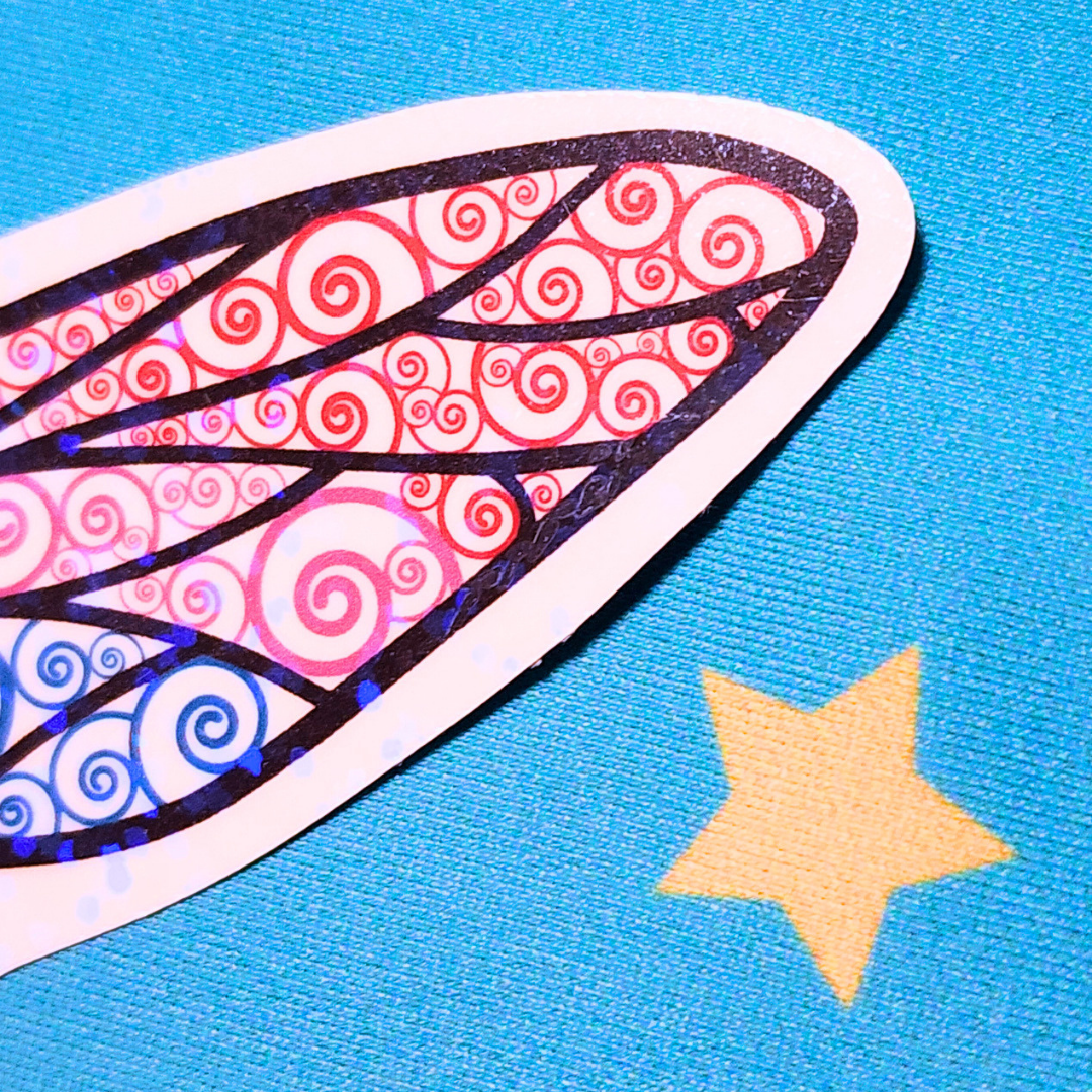 Winged Pen - Bisexual Flag Sticker