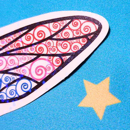 Winged Pen - Bisexual Flag Sticker