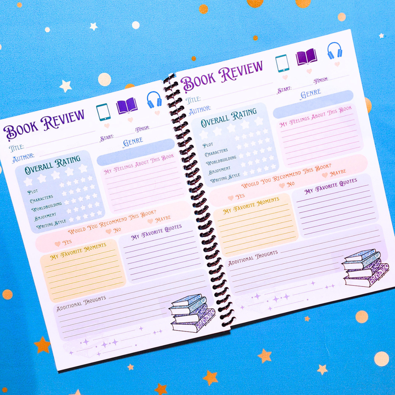 Book Review Pages Notebook