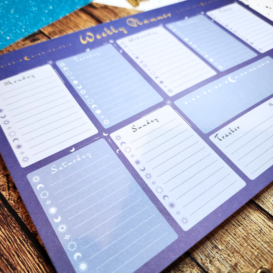 Celestial Moon Weekly Calendar Planner