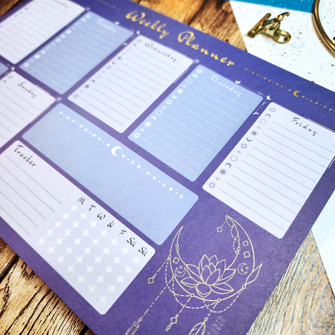 Celestial Moon Weekly Calendar Planner