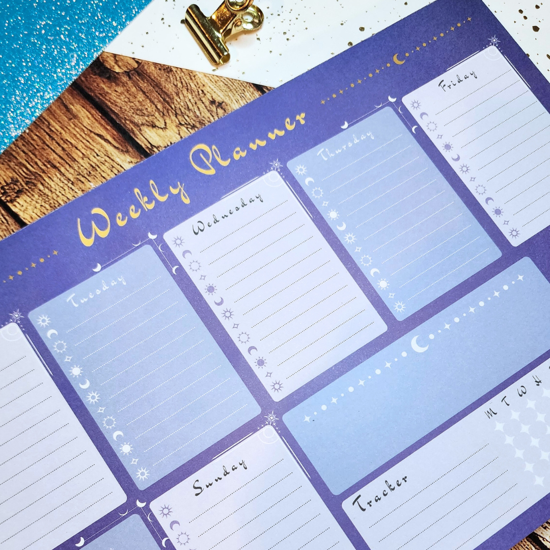 Celestial Moon Weekly Calendar Planner