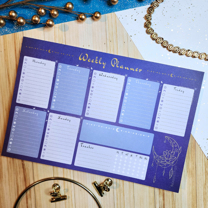Celestial Moon Weekly Calendar Planner