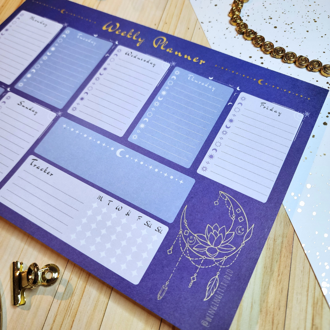 Celestial Moon Weekly Calendar Planner