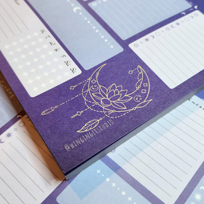 Celestial Moon Weekly Calendar Planner