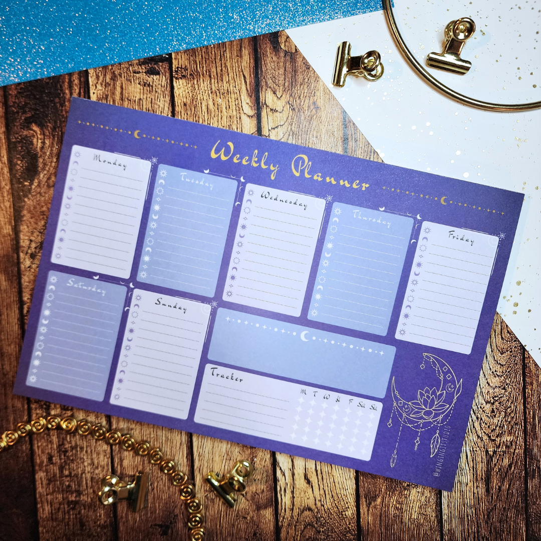 Celestial Moon Weekly Calendar Planner