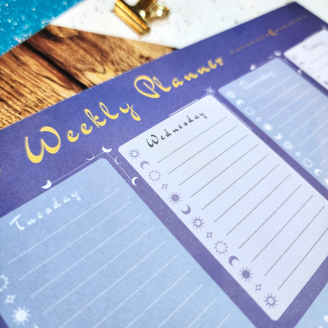 Celestial Moon Weekly Calendar Planner