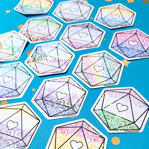 D20 - Nonbinary Flag Sticker