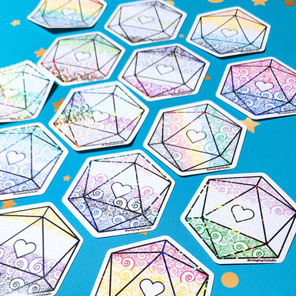 D20 - Nonbinary Flag Sticker