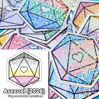D20 - Alternate Asexual Flag Sticker (2026)