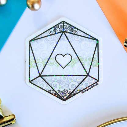 D20 - Agender Flag Sticker