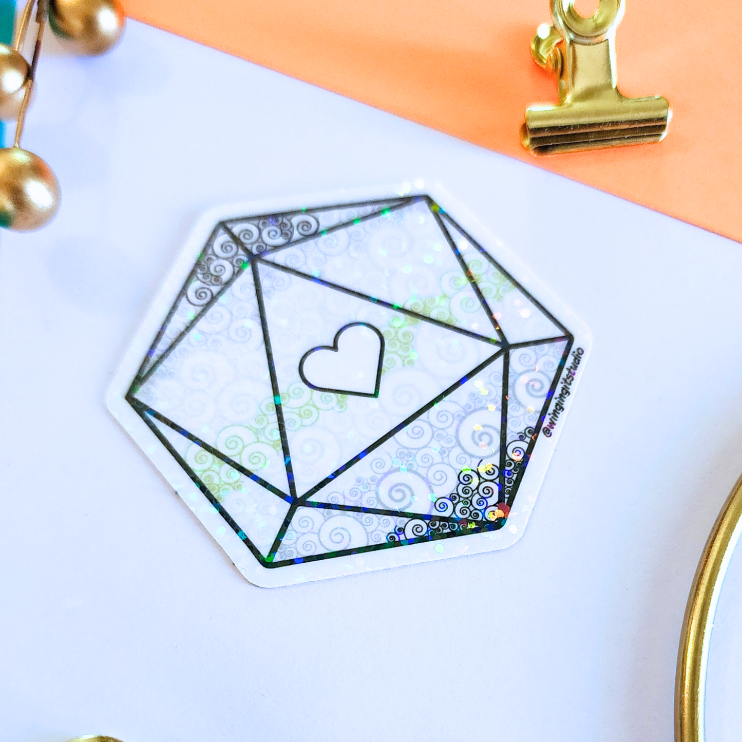 D20 - Agender Flag Sticker