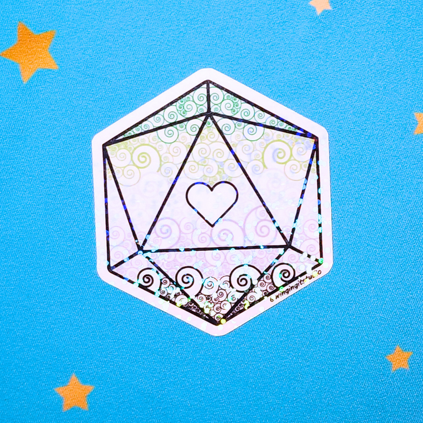 D20 - Aromantic Flag Sticker