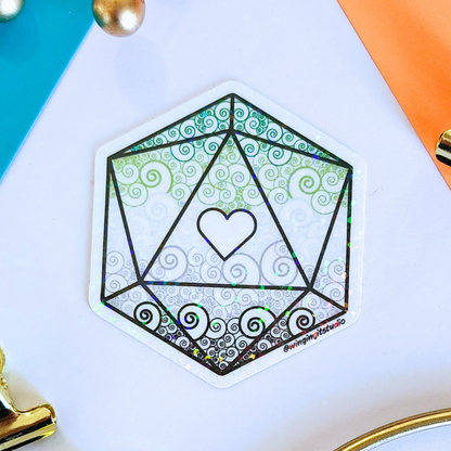D20 - Aromantic Flag Sticker