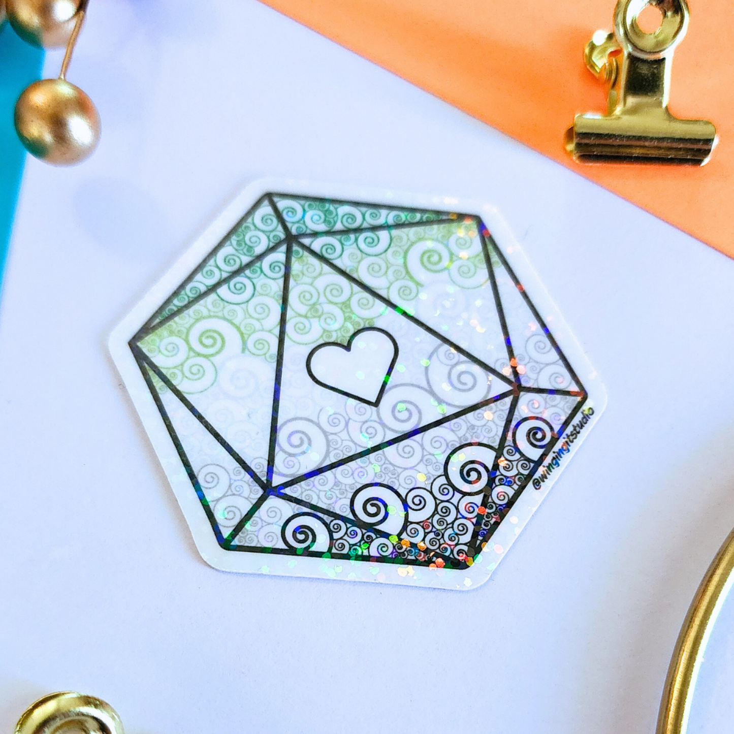 D20 - Aromantic Flag Sticker
