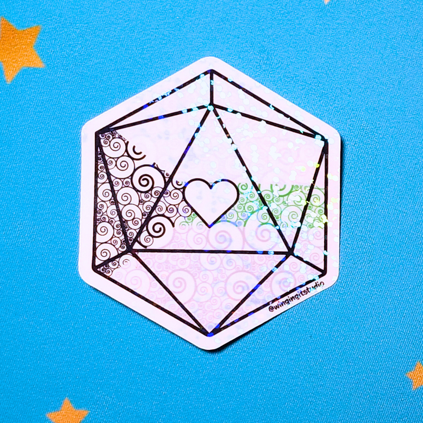 D20 - Demiromantic Flag Sticker