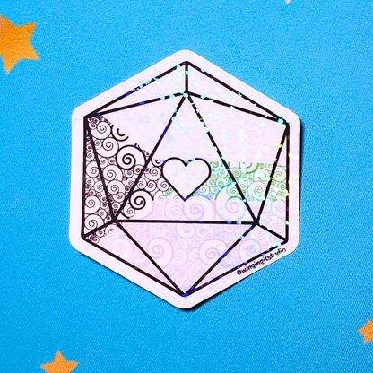 D20 - Demiromantic Flag Sticker