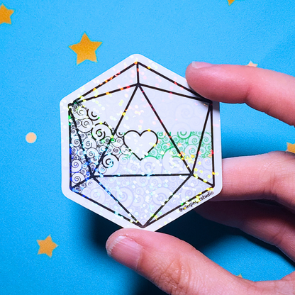 D20 - Demiromantic Flag Sticker