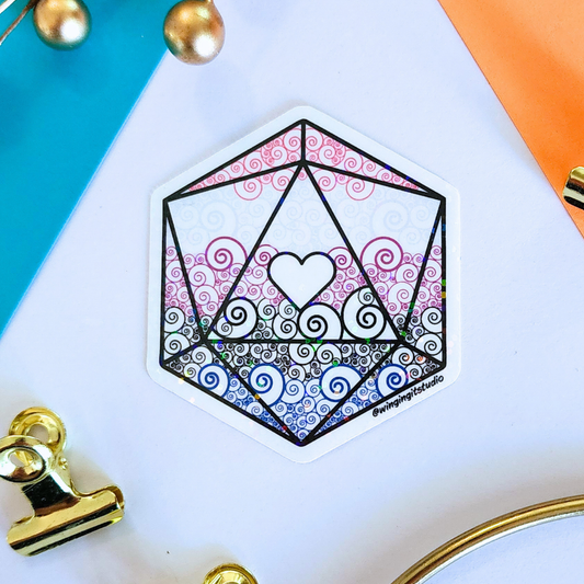 D20 - Genderfluid Flag Sticker