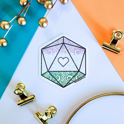 D20 - Genderqueer Flag Sticker