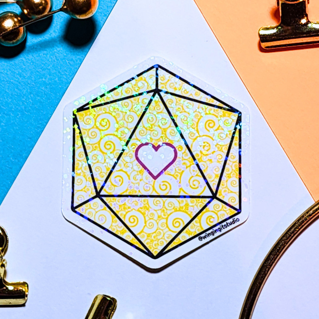 D20 - Intersex Flag Sticker
