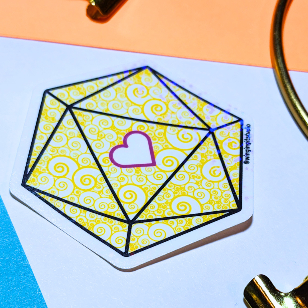 D20 - Intersex Flag Sticker