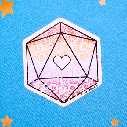 D20 - Lesbian Flag Sticker
