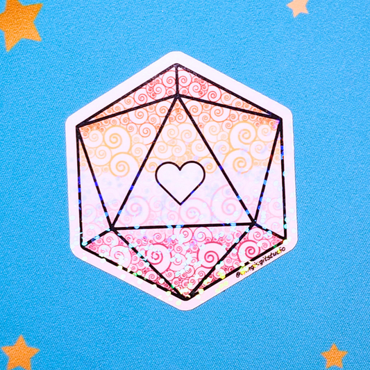 D20 - Lesbian Flag Sticker