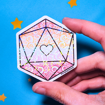 D20 - Lesbian Flag Sticker