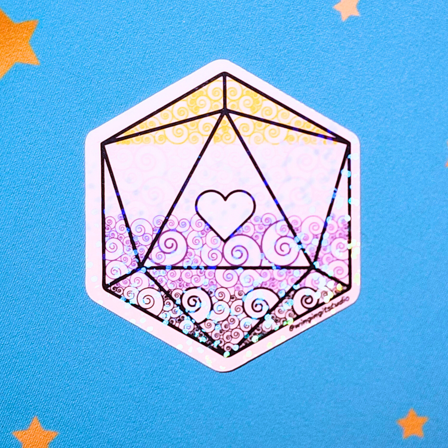 D20 - Nonbinary Flag Sticker