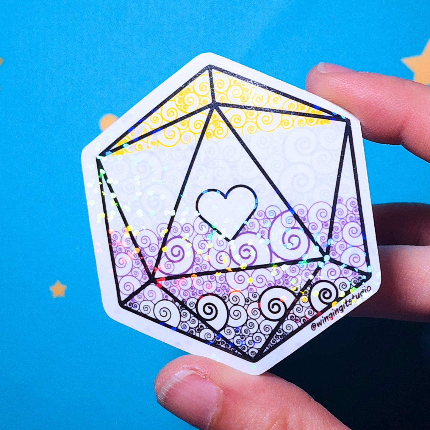 D20 - Nonbinary Flag Sticker