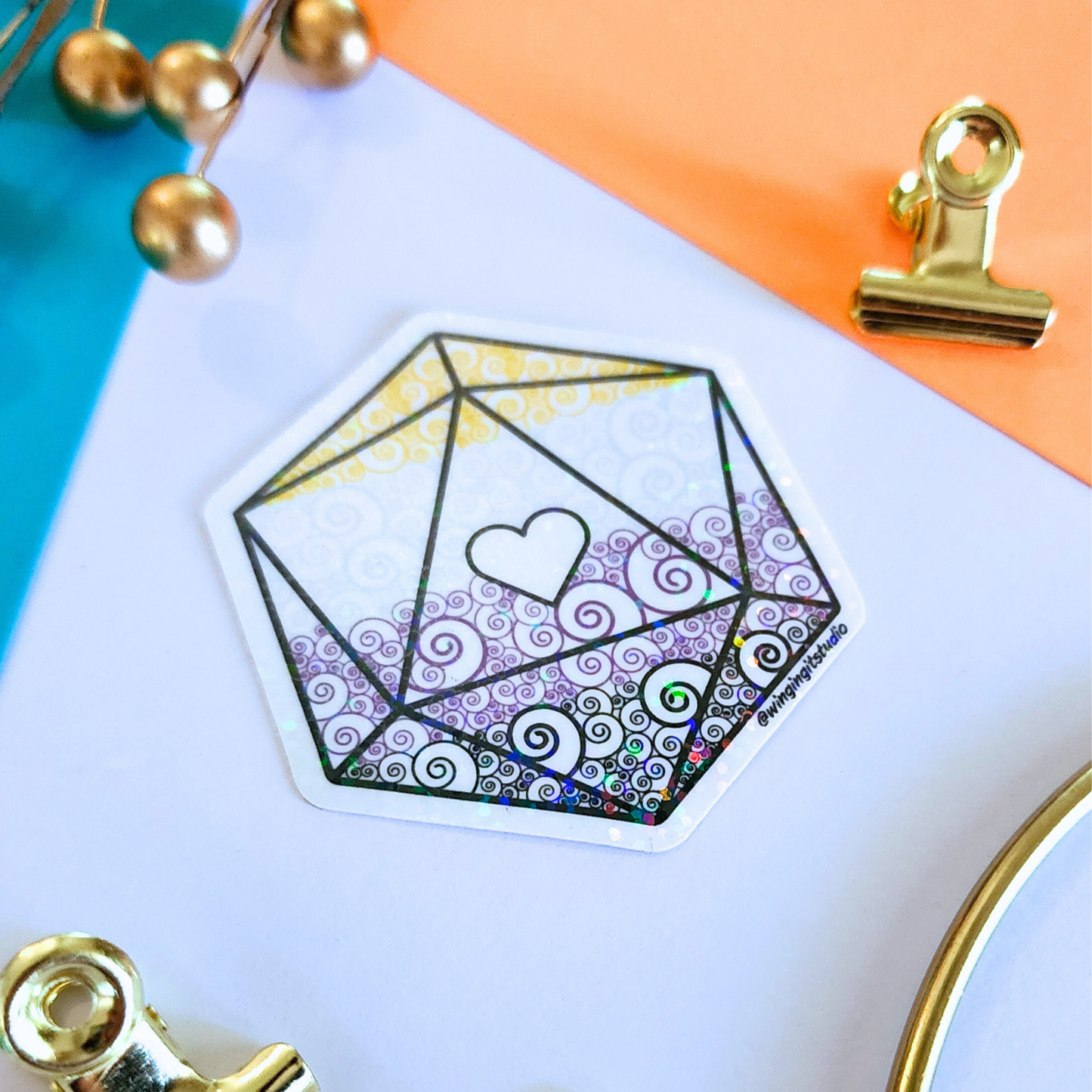 D20 - Nonbinary Flag Sticker