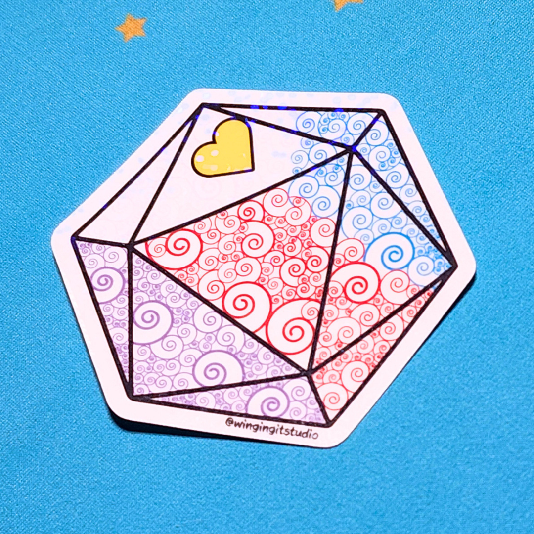 D20 - Polyamory Flag Sticker