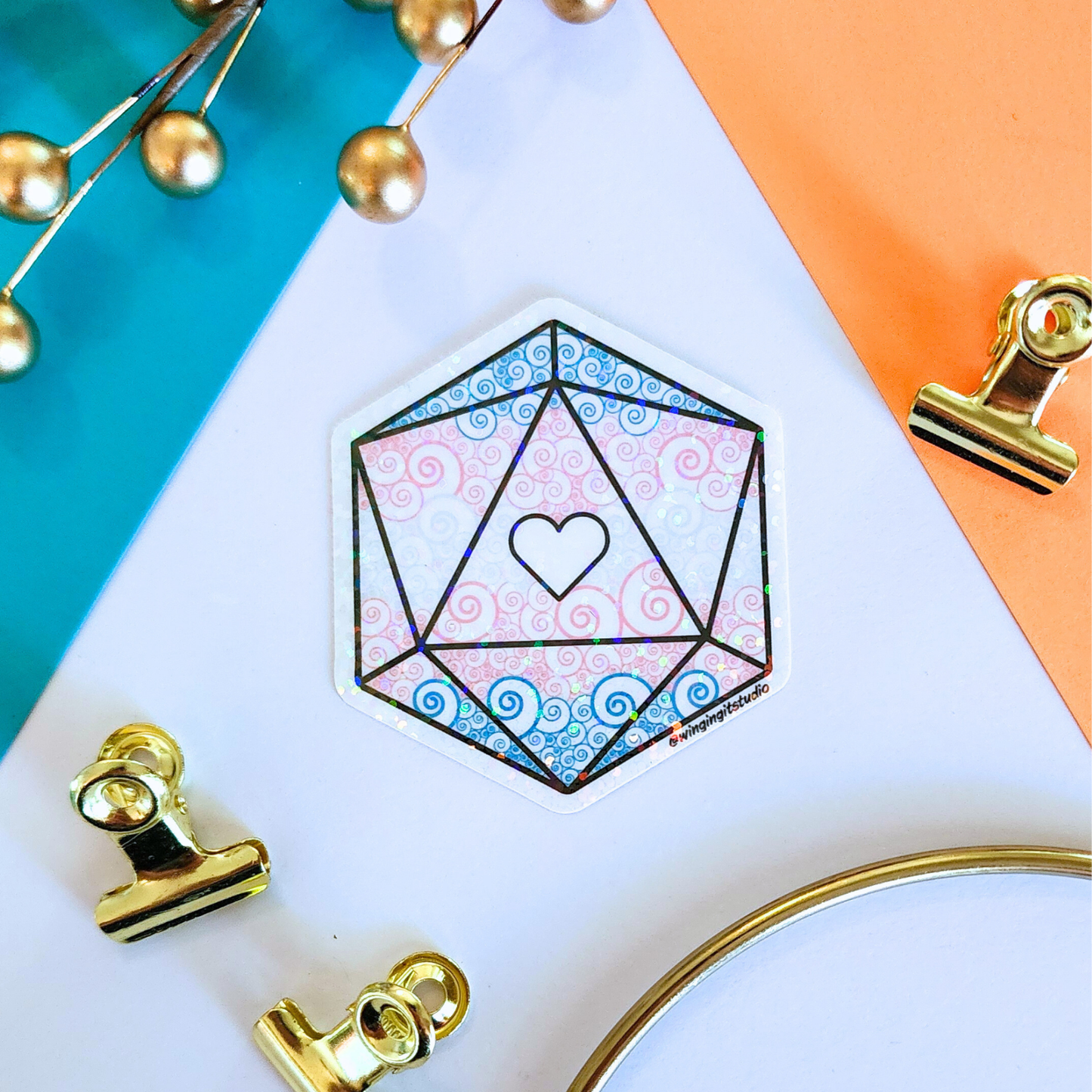 D20 - Trans Flag Sticker