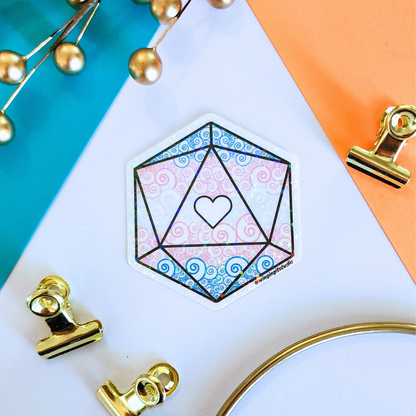 D20 - Trans Flag Sticker