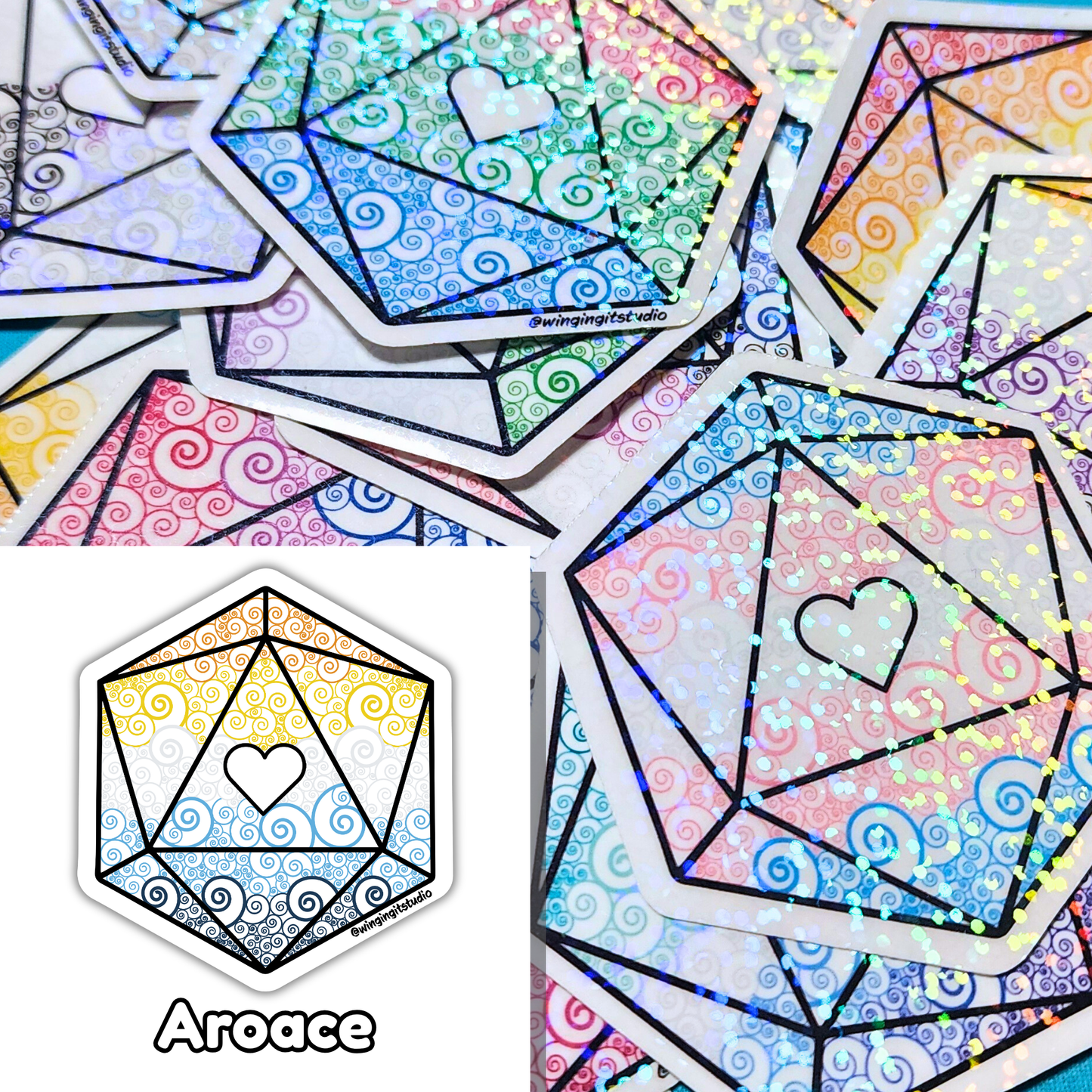 D20 - AroAce Flag Sticker