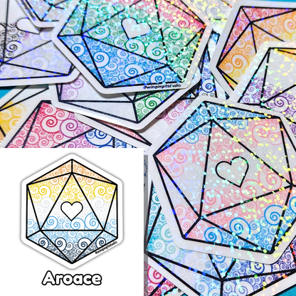D20 - AroAce Flag Sticker